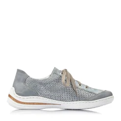 Discount Rieker Sznurowane Buty Damskie W Kolorze Morskiego Blekitu
