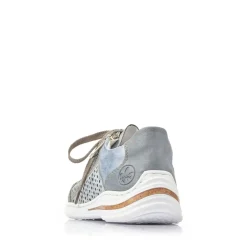 Discount Rieker Sznurowane Buty Damskie W Kolorze Morskiego Blekitu