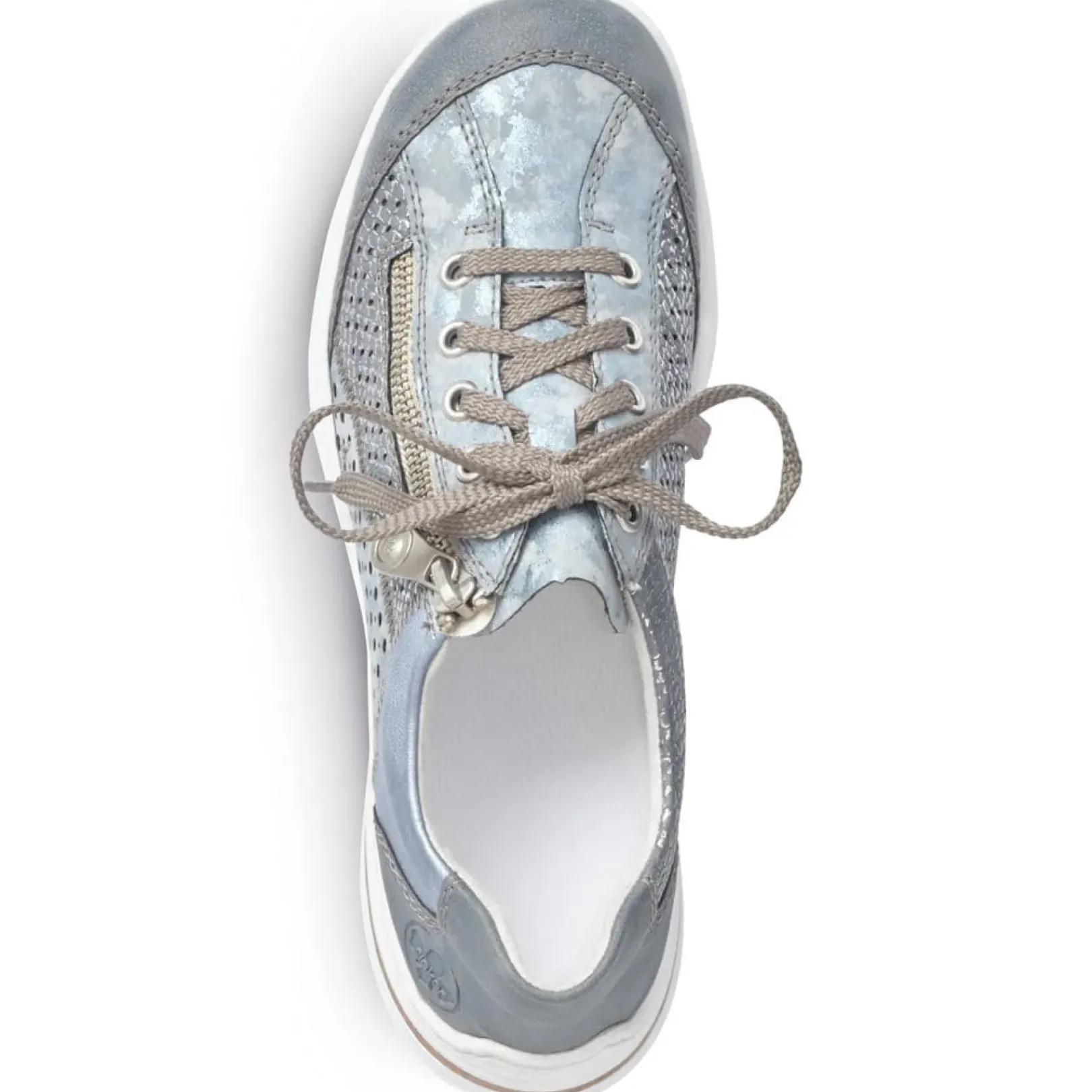 Discount Rieker Sznurowane Buty Damskie W Kolorze Morskiego Blekitu