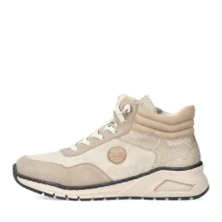 Outlet Rieker Sznurowane Buty Damskie W Kolorze Jasnego Bezu
