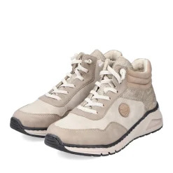 Outlet Rieker Sznurowane Buty Damskie W Kolorze Jasnego Bezu