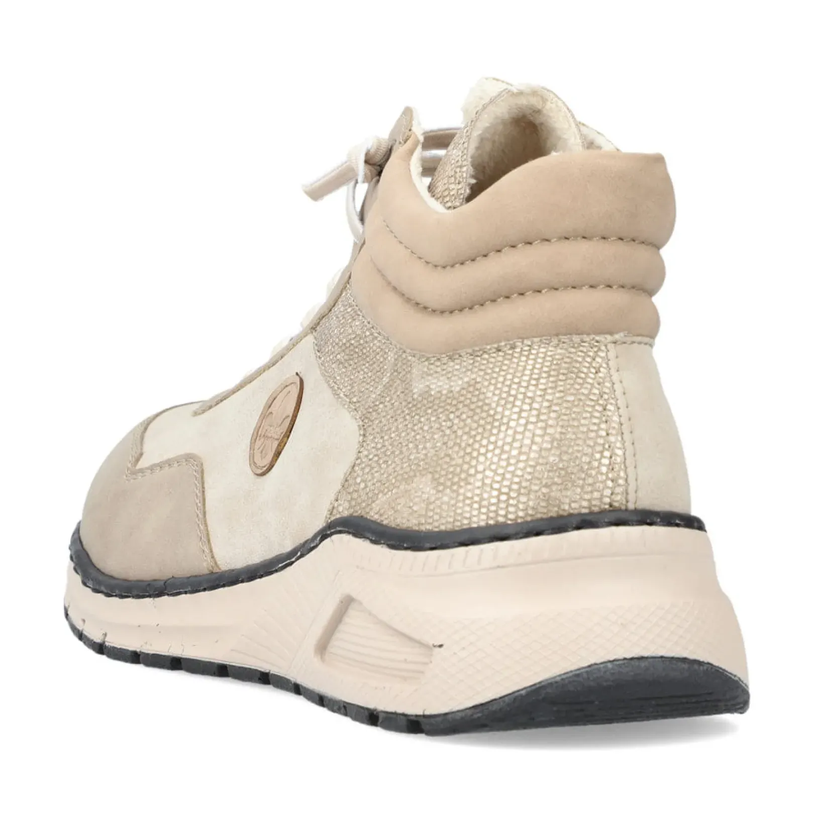 Outlet Rieker Sznurowane Buty Damskie W Kolorze Jasnego Bezu