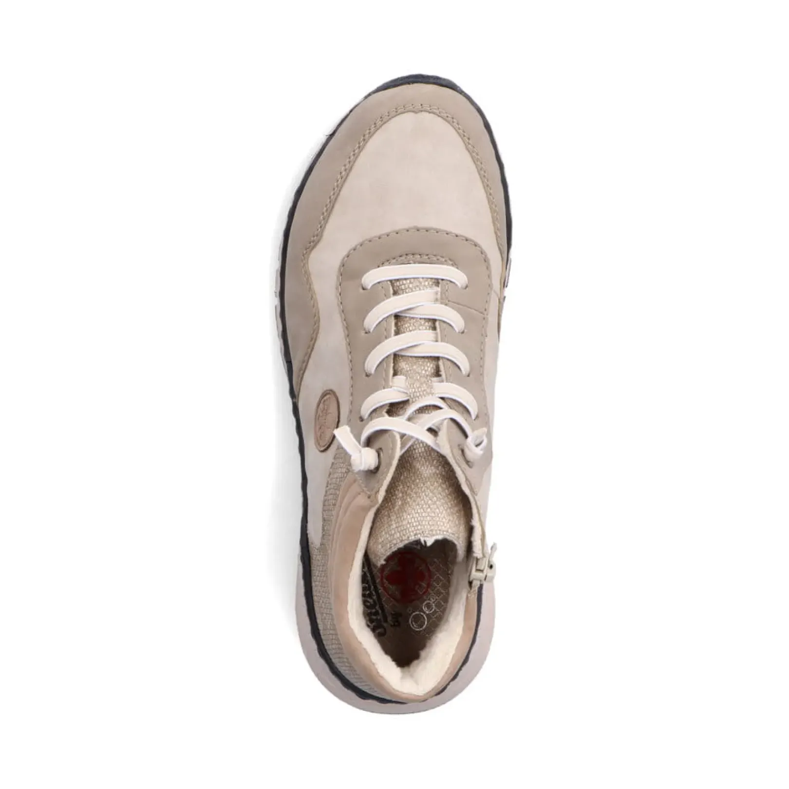 Outlet Rieker Sznurowane Buty Damskie W Kolorze Jasnego Bezu