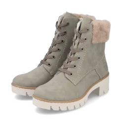 Clearance Rieker Sznurowane Buty Damskie W Kolorze Khaki-Brazowym