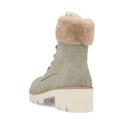 Clearance Rieker Sznurowane Buty Damskie W Kolorze Khaki-Brazowym