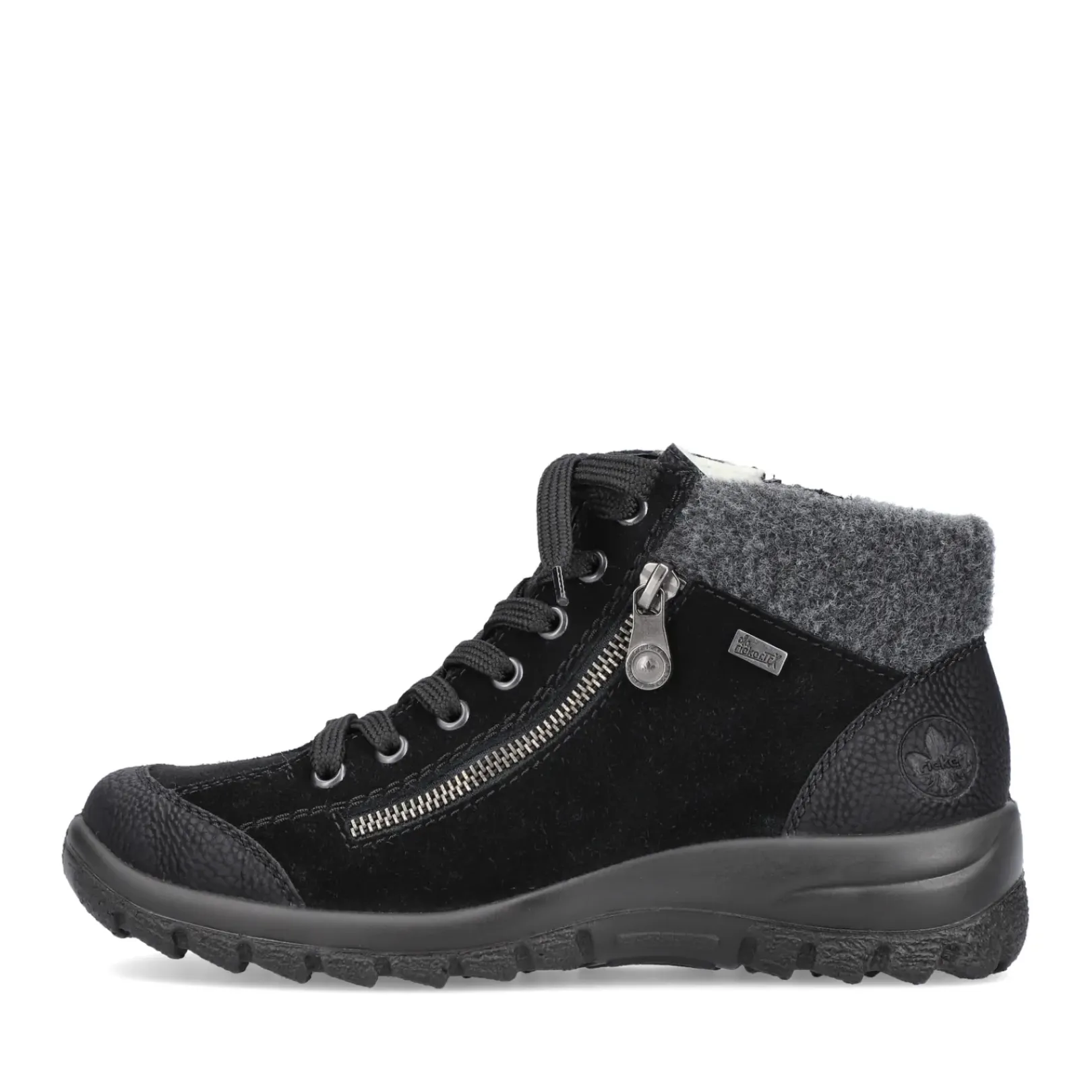 Discount Rieker Sznurowane Buty Damskie W Kolorze Grafitowo-Czarnym