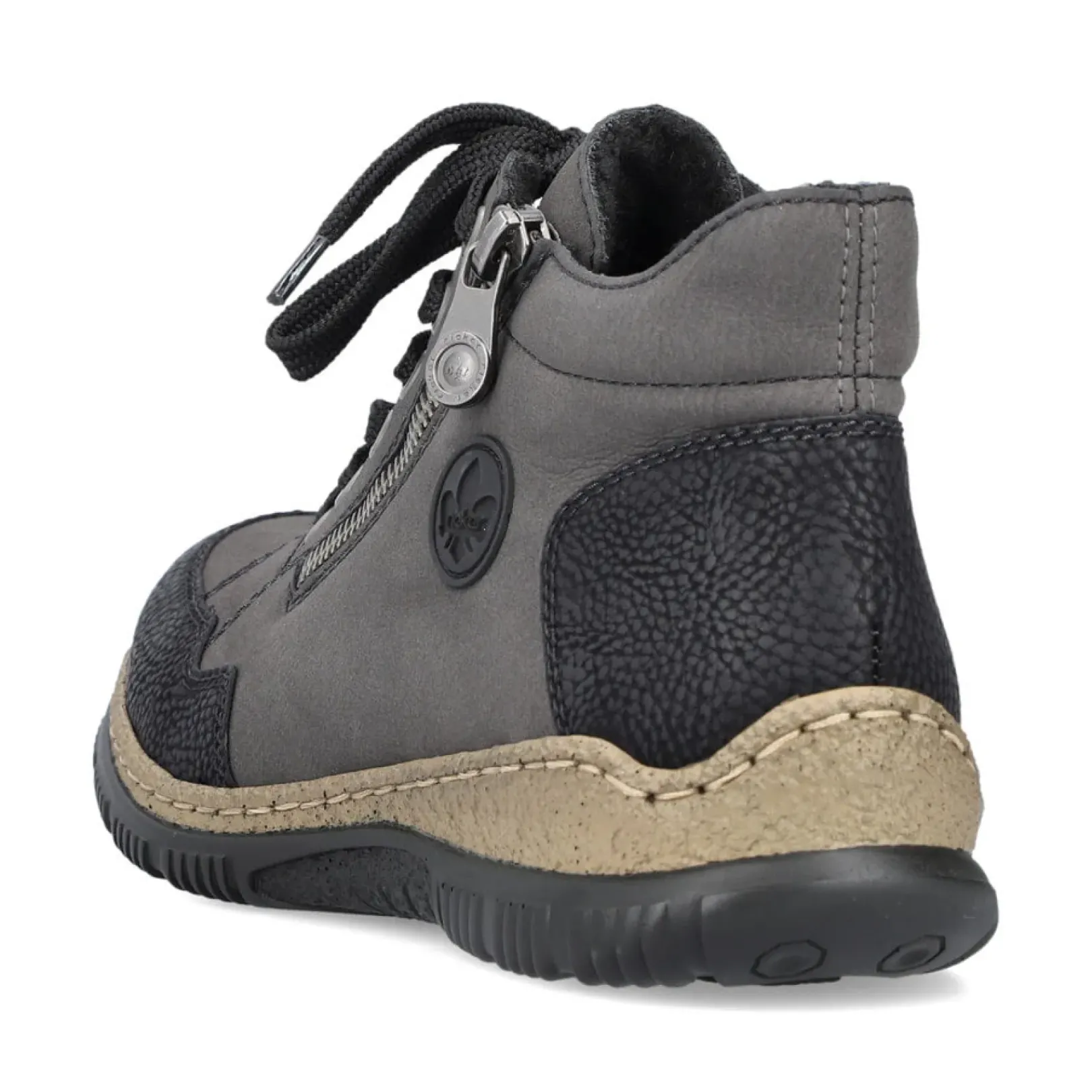 Outlet Rieker Sznurowane Buty Damskie W Kolorze Antracytowym