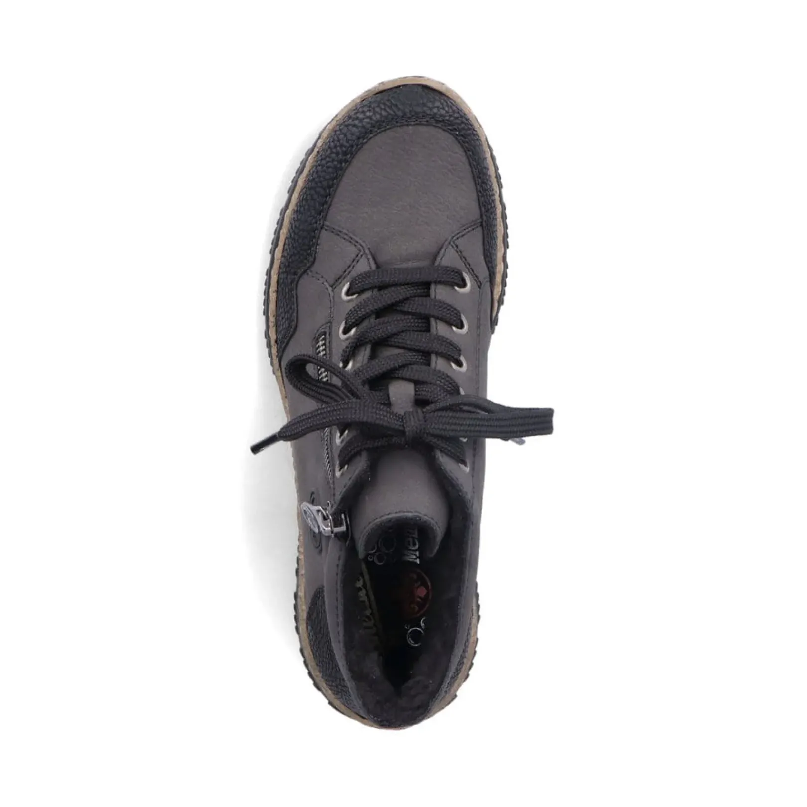 Outlet Rieker Sznurowane Buty Damskie W Kolorze Antracytowym