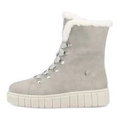 Fashion Rieker Sznurowane Buty Damskie Platinum Grey