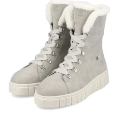 Fashion Rieker Sznurowane Buty Damskie Platinum Grey
