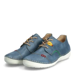 Sale Rieker Sznurowane Buty Damskie W Kolorze Lupkowoniebieskim