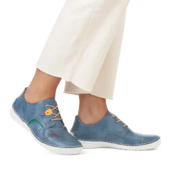 Sale Rieker Sznurowane Buty Damskie W Kolorze Lupkowoniebieskim