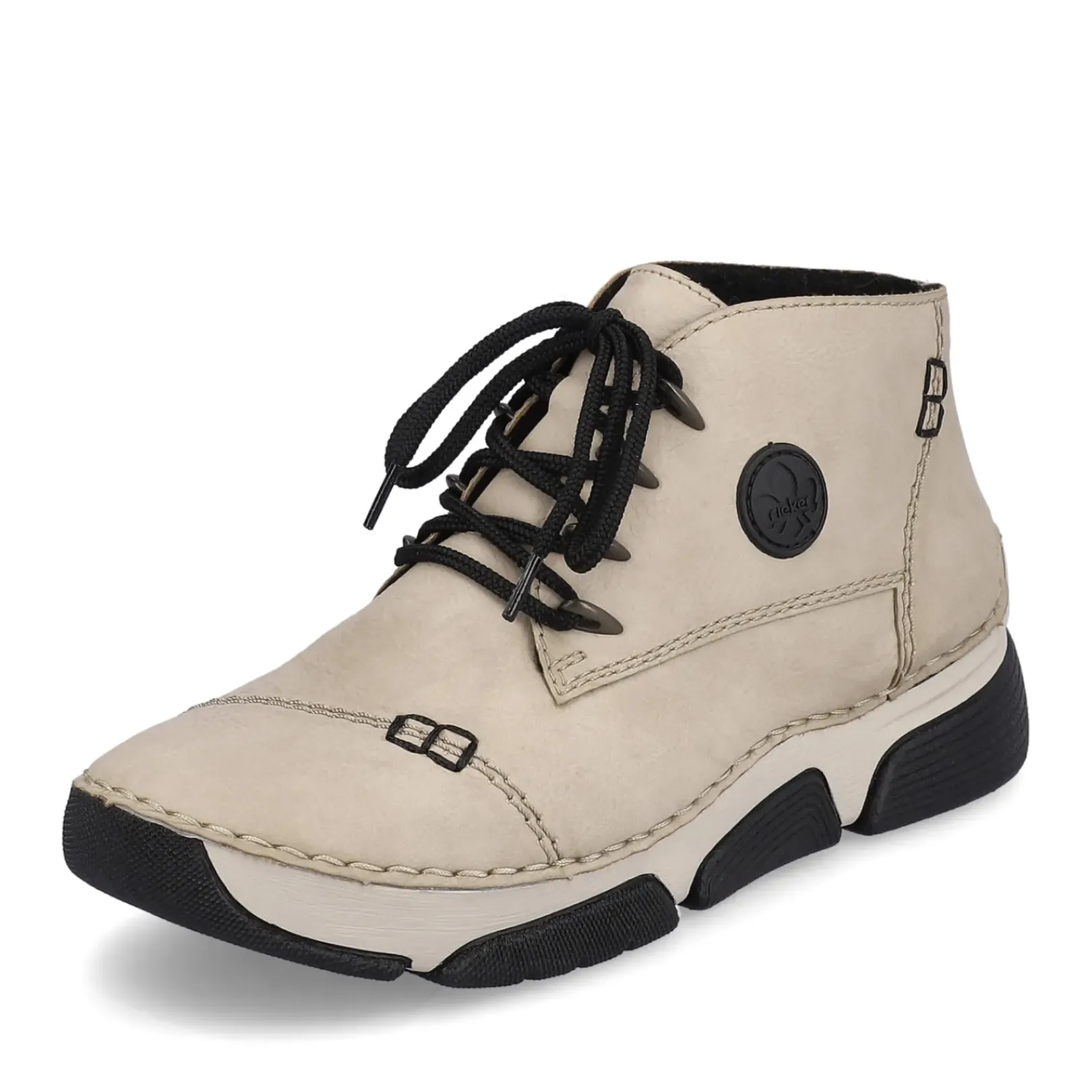 Best Rieker Sznurowane Buty Damskie W Kolorze Kremowo-Bezowym