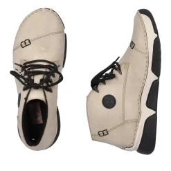 Best Rieker Sznurowane Buty Damskie W Kolorze Kremowo-Bezowym