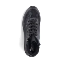 Clearance Rieker Sznurowane Buty Damskie W Kolorze Glebokiej Czerni