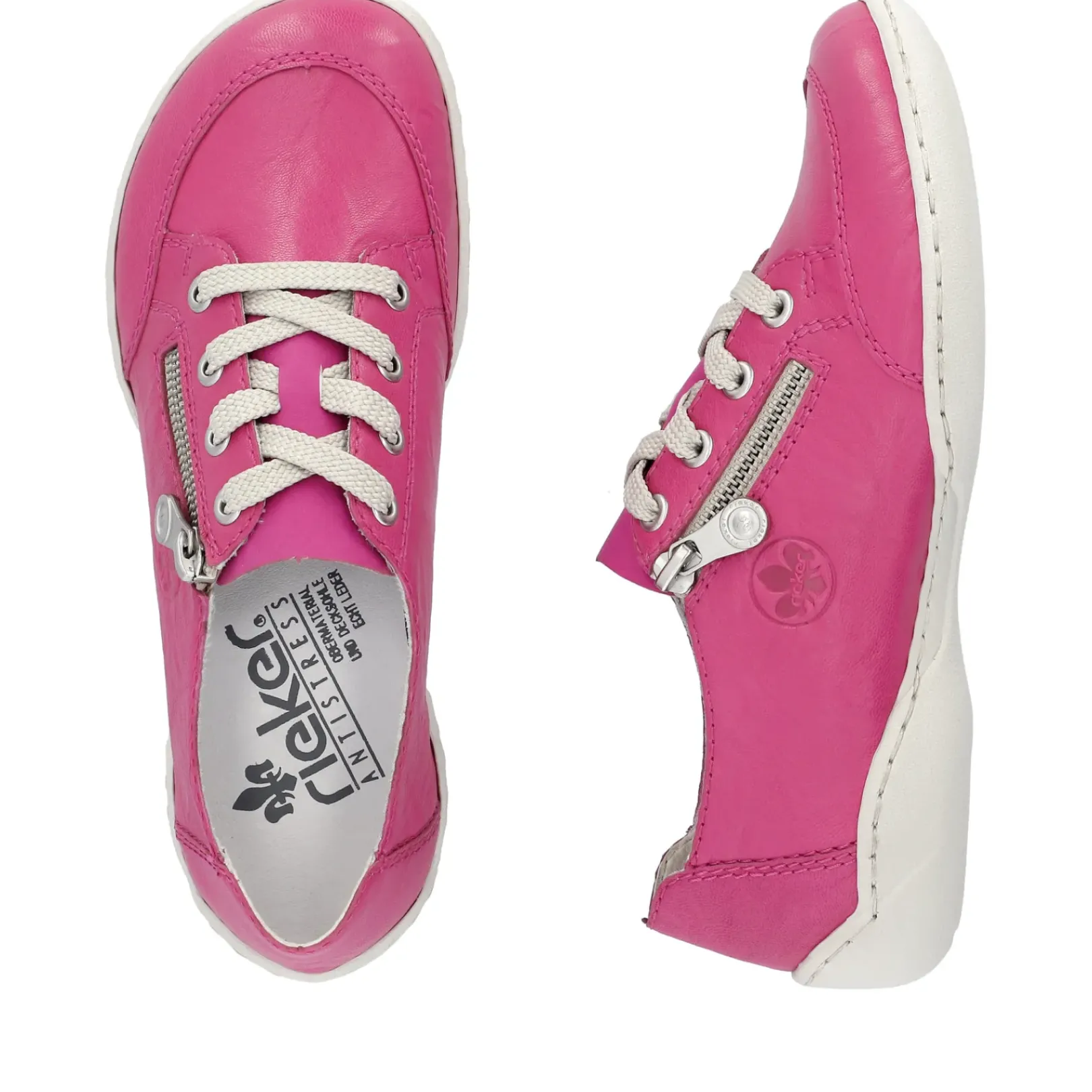 Clearance Rieker Sznurowane Buty Damskie W Kolorze Magenta