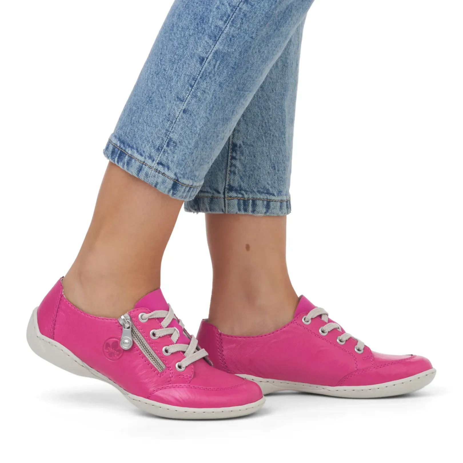 Clearance Rieker Sznurowane Buty Damskie W Kolorze Magenta