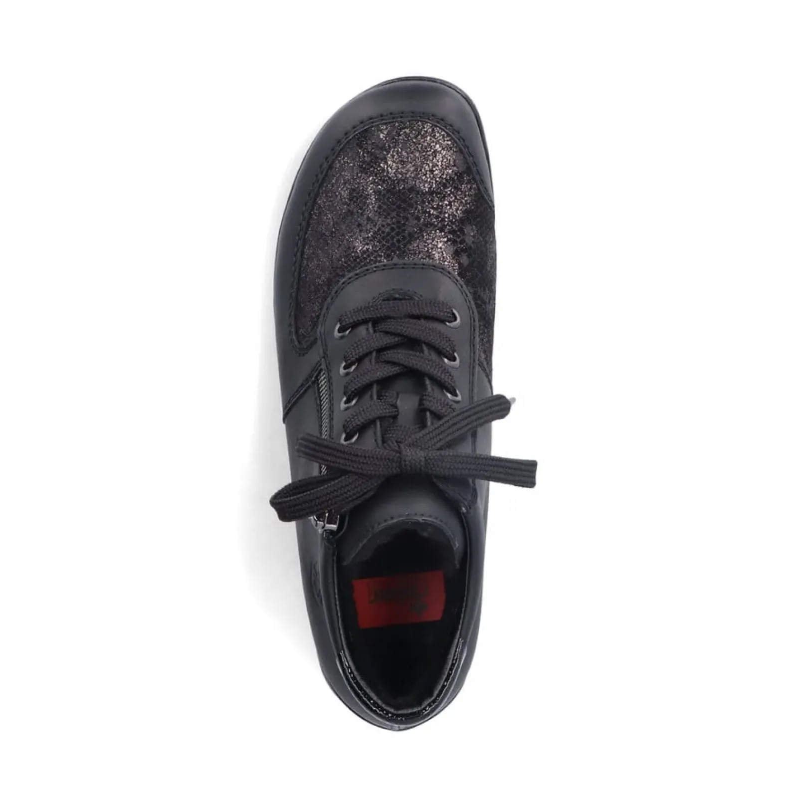 Best Rieker Sznurowane Buty Damskie W Kolorze Glebokiej Czerni