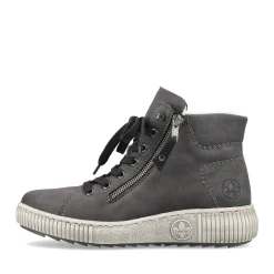 Fashion Rieker Sznurowane Buty Damskie W Kolorze Antracytowym