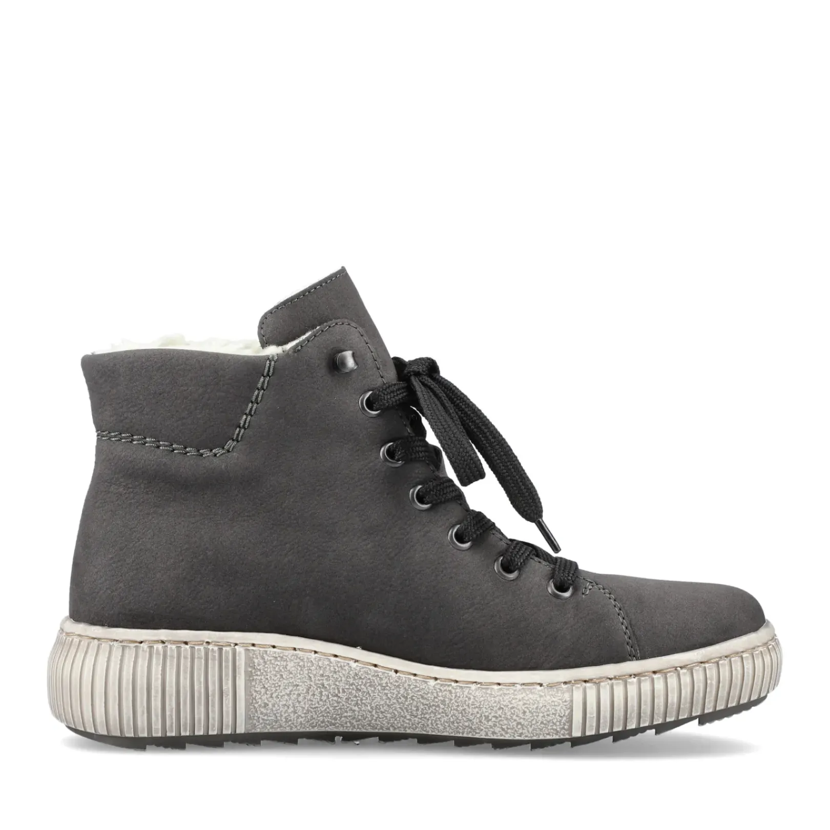 Fashion Rieker Sznurowane Buty Damskie W Kolorze Antracytowym