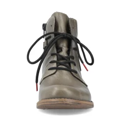 Fashion Rieker Sznurowane Buty Damskie W Kolorze Szaro-Zielonym