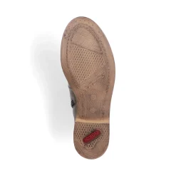 Fashion Rieker Sznurowane Buty Damskie W Kolorze Szaro-Zielonym
