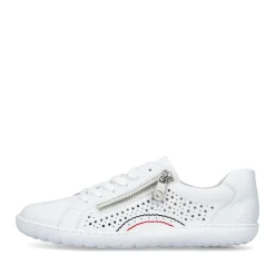 Sale Rieker Sznurowane Buty Damskie W Kolorze Perlowo-Bialym