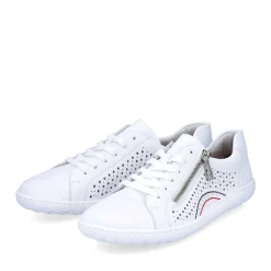 Sale Rieker Sznurowane Buty Damskie W Kolorze Perlowo-Bialym