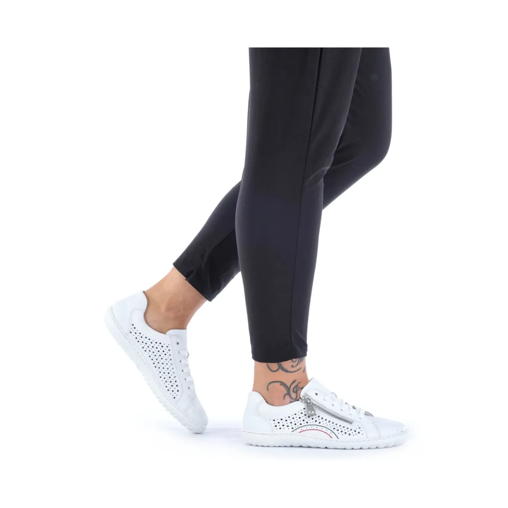 Sale Rieker Sznurowane Buty Damskie W Kolorze Perlowo-Bialym