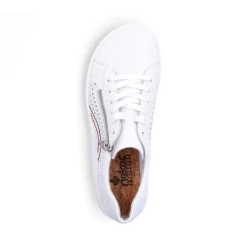Sale Rieker Sznurowane Buty Damskie W Kolorze Perlowo-Bialym