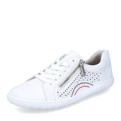 Sale Rieker Sznurowane Buty Damskie W Kolorze Perlowo-Bialym