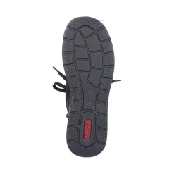 Discount Rieker Sznurowane Buty Damskie W Kolorze Glebokiej Czerni