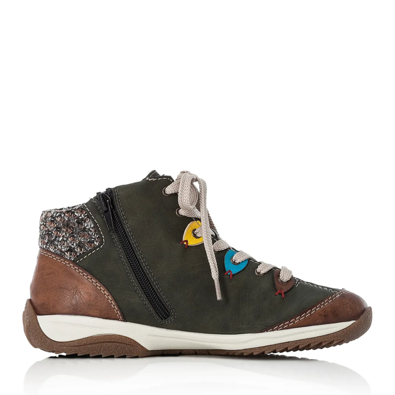 Best Rieker Sznurowane Buty Damskie W Kolorze Zielonego Mchu