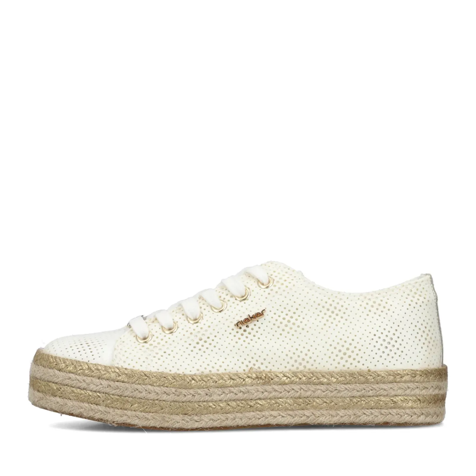 Hot Rieker Sznurowane Buty Damskie W Kolorze Labedzim Bialym