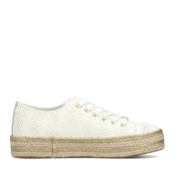 Hot Rieker Sznurowane Buty Damskie W Kolorze Labedzim Bialym