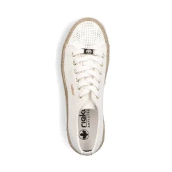 Hot Rieker Sznurowane Buty Damskie W Kolorze Labedzim Bialym