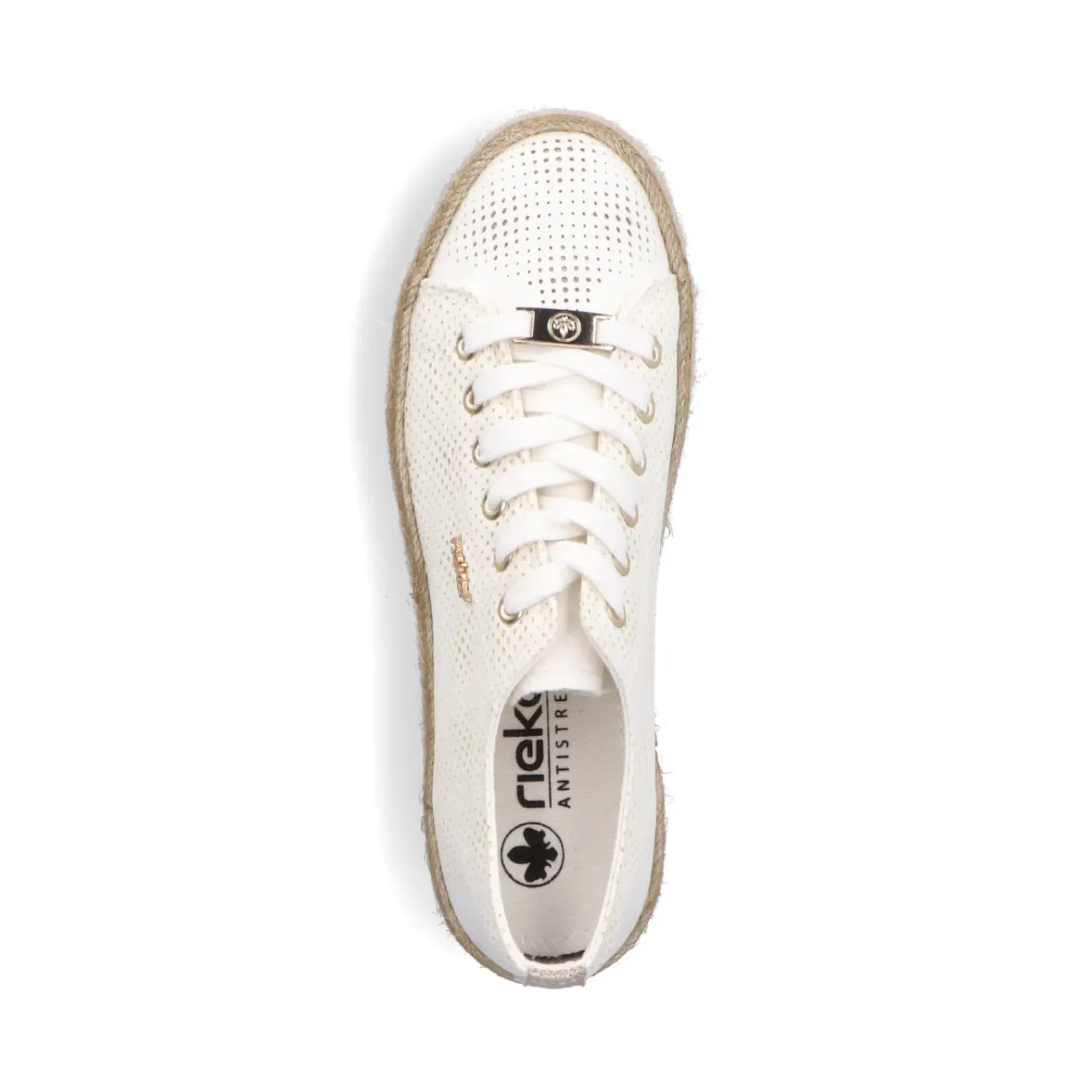 Hot Rieker Sznurowane Buty Damskie W Kolorze Labedzim Bialym