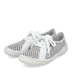 Online Rieker Sznurowane Buty Damskie W Kolorze Czystej Bieli