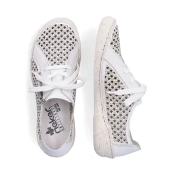 Online Rieker Sznurowane Buty Damskie W Kolorze Czystej Bieli