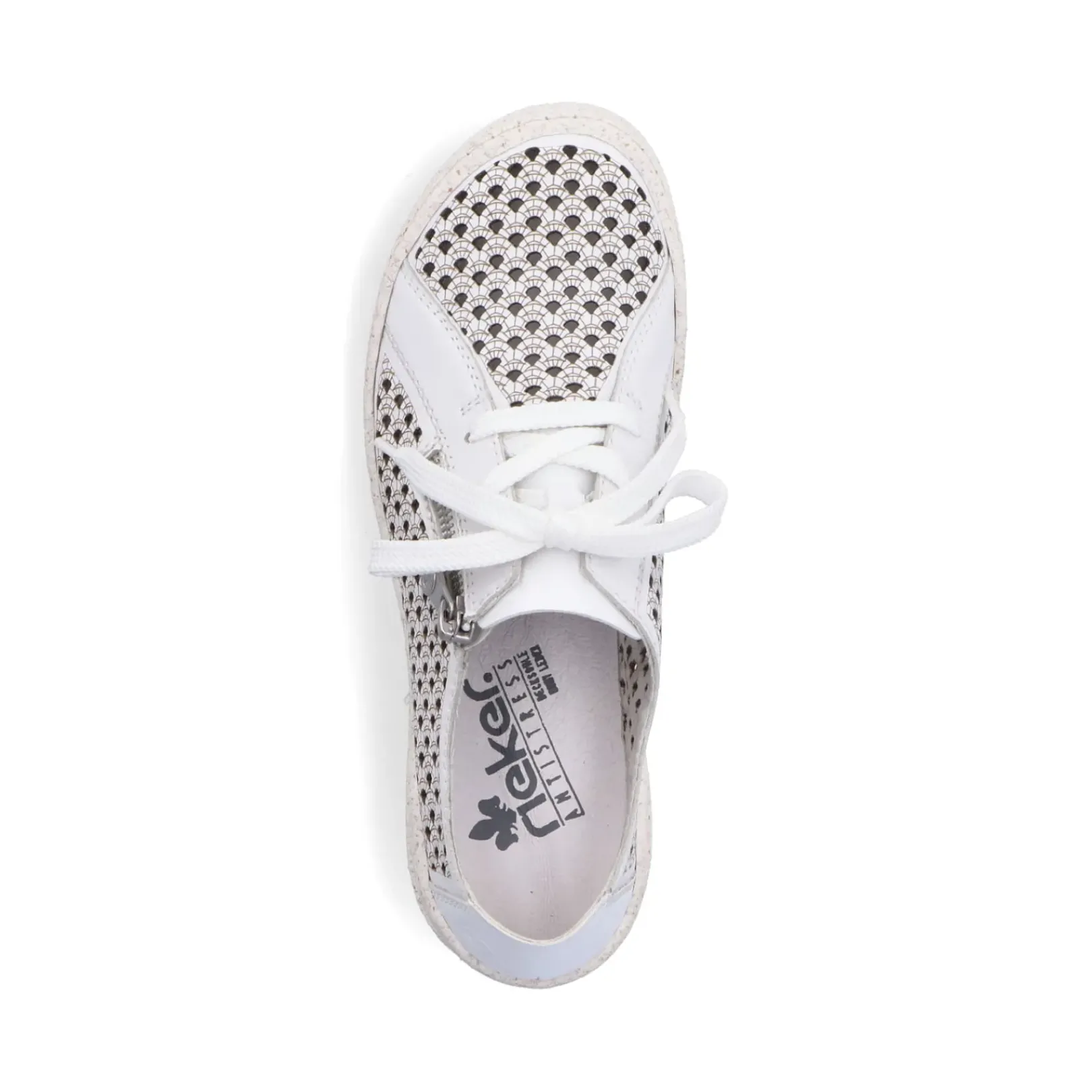 Online Rieker Sznurowane Buty Damskie W Kolorze Czystej Bieli
