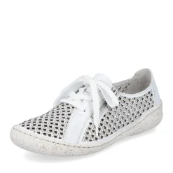 Online Rieker Sznurowane Buty Damskie W Kolorze Czystej Bieli