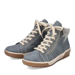New Rieker Sznurowane Buty Damskie W Kolorze Niebiesko-Szarym
