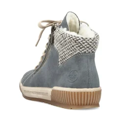 New Rieker Sznurowane Buty Damskie W Kolorze Niebiesko-Szarym