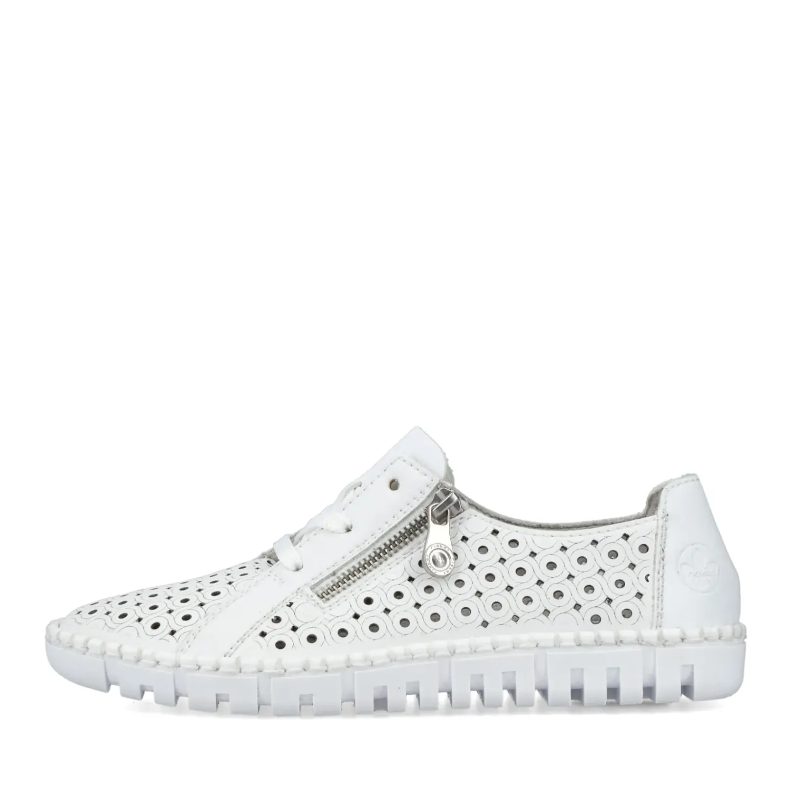 Hot Rieker Sznurowane Buty Damskie W Kolorze Perlowo-Bialym