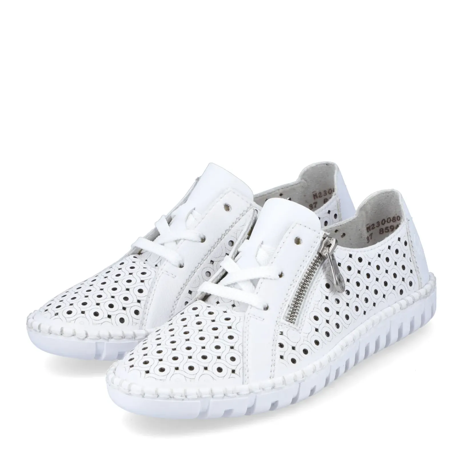 Hot Rieker Sznurowane Buty Damskie W Kolorze Perlowo-Bialym