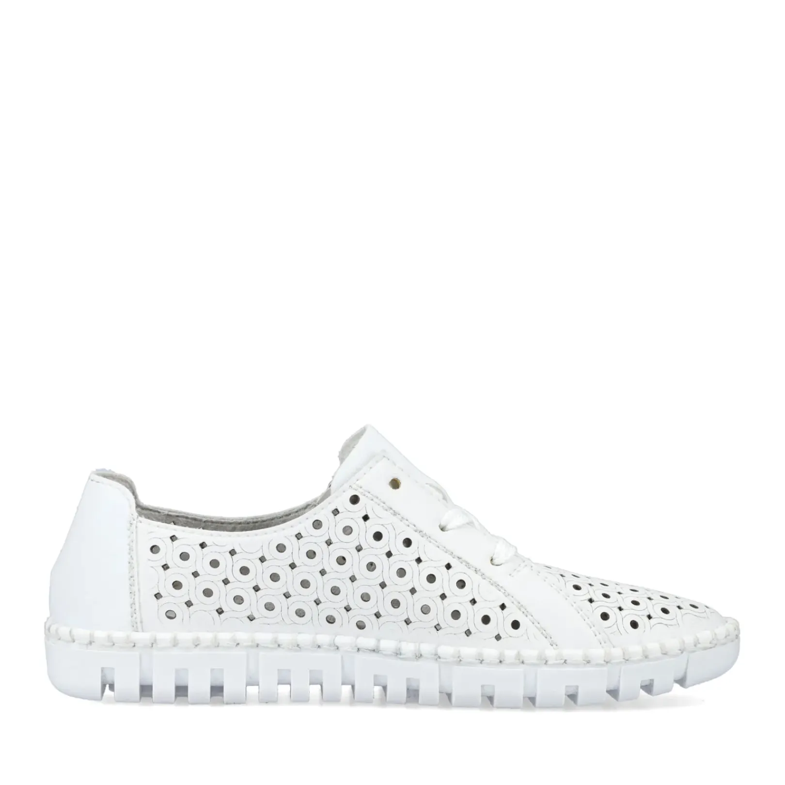 Hot Rieker Sznurowane Buty Damskie W Kolorze Perlowo-Bialym