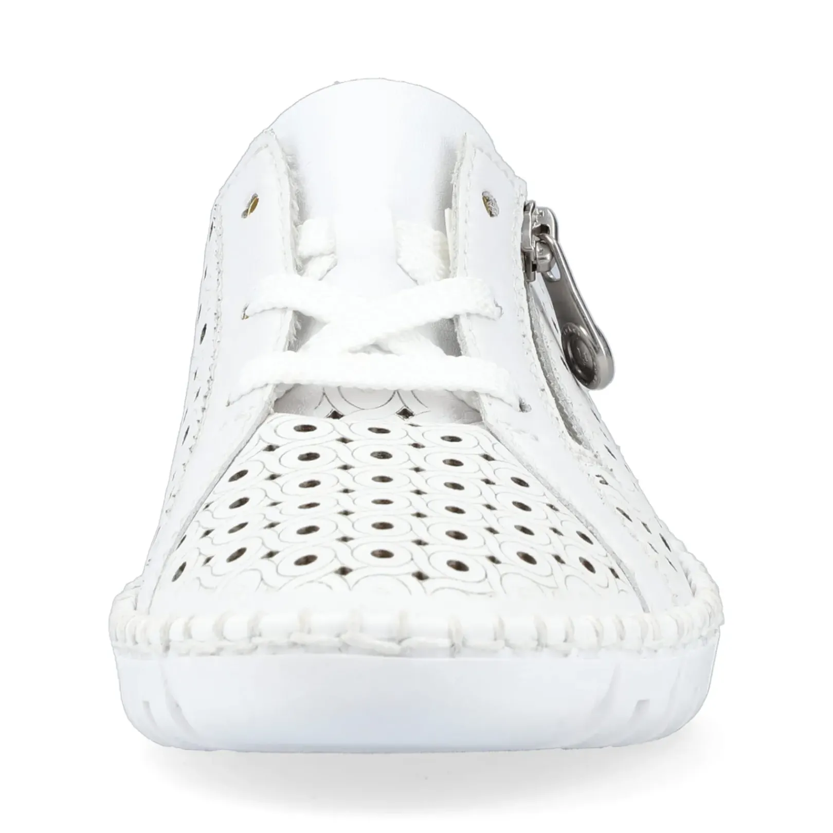 Hot Rieker Sznurowane Buty Damskie W Kolorze Perlowo-Bialym
