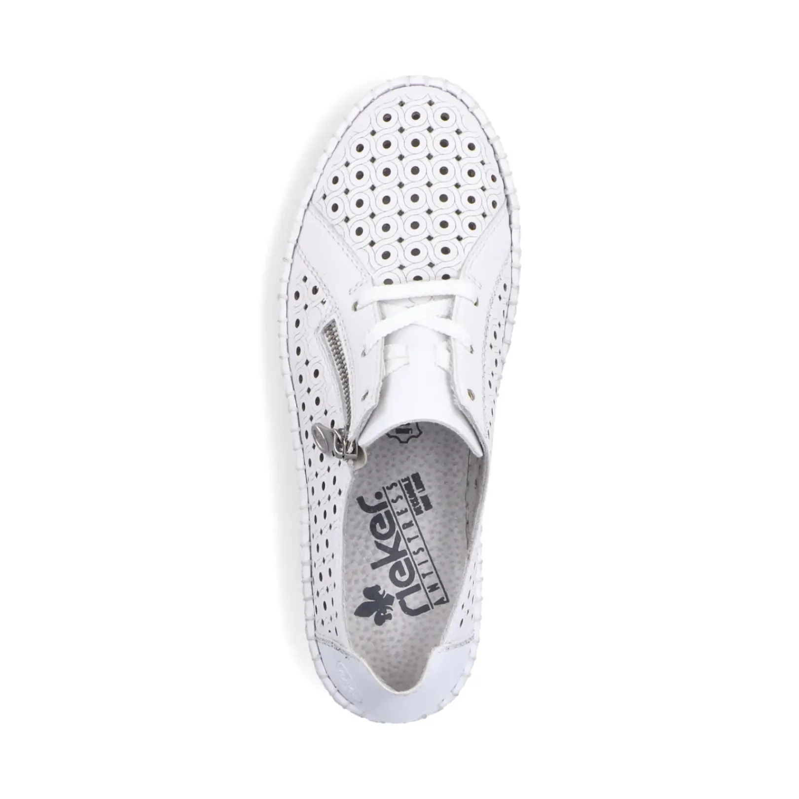 Hot Rieker Sznurowane Buty Damskie W Kolorze Perlowo-Bialym