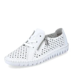 Hot Rieker Sznurowane Buty Damskie W Kolorze Perlowo-Bialym
