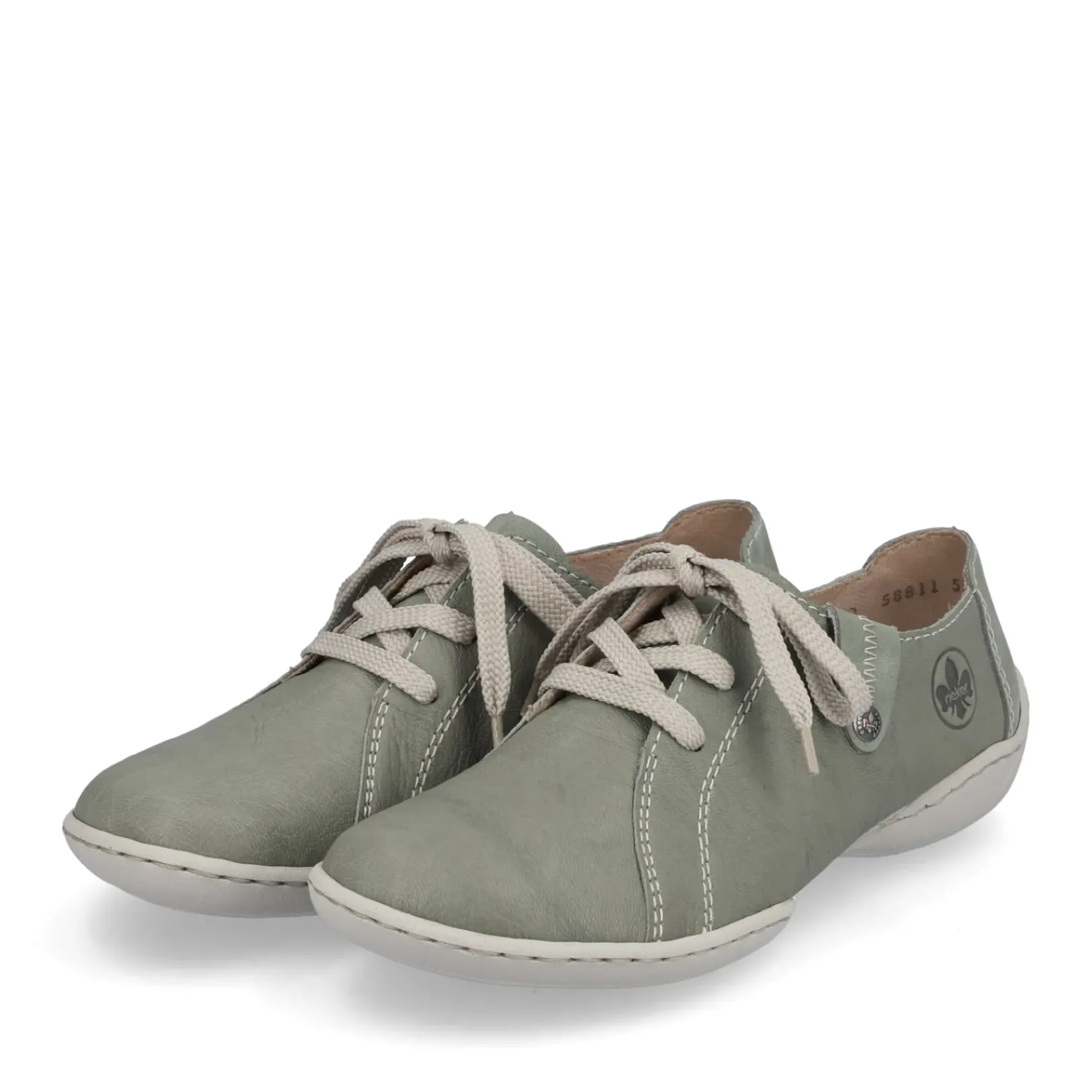 Clearance Rieker Sznurowane Buty Damskie W Kolorze Zielono-Szarym